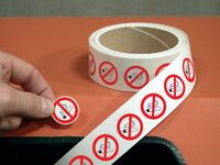 Minipiktogramme - Rauchen verboten, Rot/Schwarz, 38 mm, Polyester, Weiß, Seton