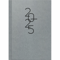 Buchkalender Mentor 14,8x20,8cm 1 Tag/Seite Balacron silber 2025
