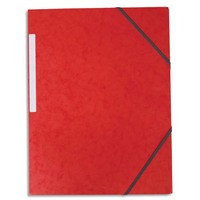 PERGAMY Chemise simple à élastique en carte lustrée 5/10eme 390g. Coloris Rouge. Dimensions 24x32cm