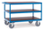 fetra® Schwerer Tischwagen, 3 Ladeflächen 2000 x 800 mm, Siebdruckplatten, 1200 kg Tragkraft