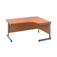 First Radial Right Hand Desk 1800x1200x730mm Beech/Silver KF803164