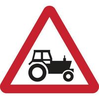 Agricultural vehicles likely to be in road ahead road sign