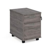 Express office mobile pedestal drawers - 2 drawer, grey oak