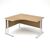 Traditional ergonomic desks - delivered and installed - white frame, oak top, left hand, 1400mm