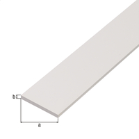 Flachstange, PVC weiß, LxBxS 2000 x 20 x 2 mm