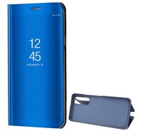 Tok álló (aktív FLIP, oldalra nyíló, asztali tartó funkció, tükrös felület, Mirror View Case) KÉK [Huawei P Smart (2021)]