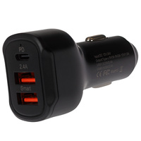 2x USB-A / 1x USB-C Power Delivery High Speed USB Car Charger