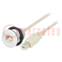 Conector hembra USB; 22mm; har-port; -25÷70°C; Ø22,3mm; IP20