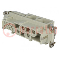 Connector: HDC; contact insert; female; CX; PIN: 4; 4+PE; 80A; 600V