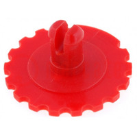 Knob; thumbwheel; red; Ø16mm; for mounting potentiometers; PT15N