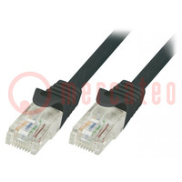 Patch cord; U/UTP; 6; Line; CCA; PVC; schwarz; 2m; 24AWG