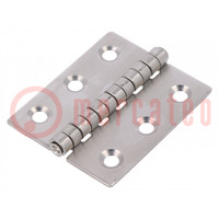 Hinge; Width: 60mm; A2 stainless steel; H: 50mm