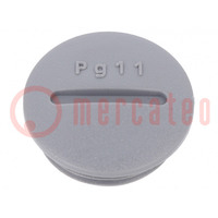 Stopper; PG11; polyamide; dark grey; Thread: PG; 6mm; 10pcs.