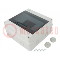 Enclosure: for modular components; IP55; light grey; No.of mod: 9