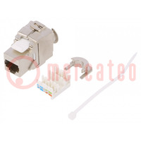 Buchse; RJ45; Kat: 6a; abgeschirmt,Trapez; System: 8p8c; metallisch