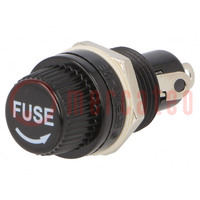 Fuse holder; cylindrical fuses; 5x20mm; 10A; 250V; on panel