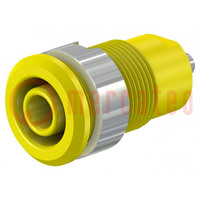 Connector: 4mm banana; socket; 24A; 1kV; Cutout: Ø12.2mm; yellow