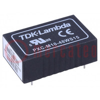 Convertidor: DC/DC; 10W; Uentr: 18÷75V; Usal: 15VDC; Isal: 670mA