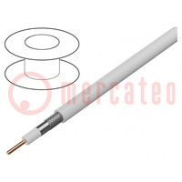 Wire: coaxial; YWDXpek; solid; Cu; PVC; white; 7mm; CPR: Fca