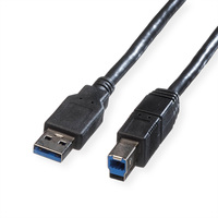 ROLINE USB 3.2 Gen 1 Kabel, Typ A-B, schwarz, 1,8 m
