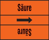 Rohrmarkierungsband ohne Gefahrenpiktogramm - Säure, Orange, 10.5 x 12.7 cm