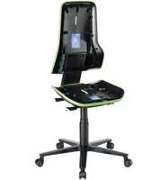 Bimos Arbeitsstuhl ESD Neon 2, grün Sitzhöhe 450-620 mm, mit Rollen, ohne Polster, Synchrontechnik