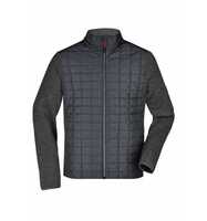 James & Nicholson Strickfleecejacke Herren JN742 Gr. M grey-melange/anthracite-melange