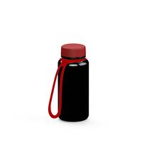 Artikelbild Drink bottle "Refresh" clear-transparent incl. strap, 0.4 l, black/red