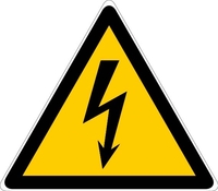 PANNEAU D'AVERTISSEMENT TRIANGULAIRE 100MM ''DANGER ÉLECTRIQUE'' - NOVAP - 4180083