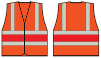 Beeswift High Visibility Orange Vest With Red Band 2XL