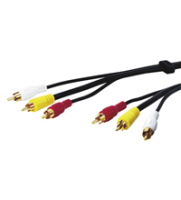 Goobay AVK 201-1500 15.0m composite video cable 15 m 3 x RCA Black