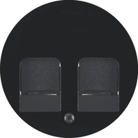 Berker Zentralstück mit 2 Staubschutzschiebern R.1/R.3 schwarz, glänzend