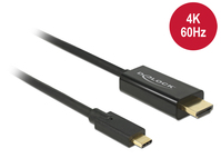 DeLOCK 85291 câble vidéo et adaptateur 2 m USB Type-C HDMI Noir