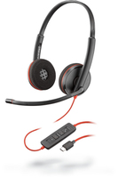 POLY Blackwire C3220 Headset Bedraad Hoofdband Oproepen/muziek USB Type-C Zwart, Rood
