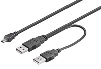 Microconnect USBAAB06 USB Kabel 0,6 m USB 2.0 Mini-USB B USB A Schwarz