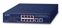 PLANET FSD-1008HP hálózati kapcsoló Beállítást nem igénylő (unmanaged) Fast Ethernet (10/100) Ethernet-áramellátás (PoE) támogatása 1U Kék