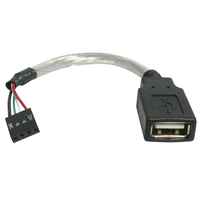 StarTech.com 15 cm USB 2.0 Kabel - USB A-Buchse auf USB Mainboard 4pin Header - Buchse/Buchse