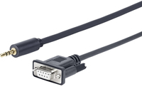 Vivolink PROMJDSUB9-25 cable de serie Negro 25 m 3,5mm D-Sub (DB-9)