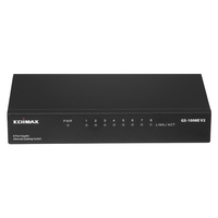 Edimax GS-1008E V2 łącza sieciowe Nie zarządzany Gigabit Ethernet (10/100/1000) Czarny