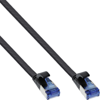 InLine Patch cable flat, U/FTP, Cat.6A, TPE halogen-free, black, 1m