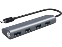 DLH USB-C HUB (MALE) WITH 4 USB-A (FEMALE) PORTS USB 3.2 (5GB/S) USB 3.2 Gen 1 (3.1 Gen 1) Type-C 5000 Mbit/s Negro