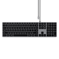 Satechi Slim W3 keyboard USB QWERTY English Aluminium, Black