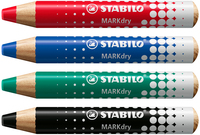 STABILO MARKdry etui 4 kleuren, puntenslijper en microvezeldoekje
