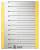 Leitz 16520015 lengüeta de índice Separador numérico con pestaña Cartón Gris, Amarillo