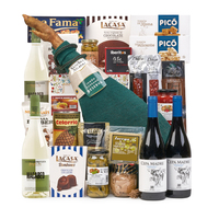 LOTE JAMONERO 22 Caja decorada para Navidad: jamón, charcutería, licor, dulces y productos variados