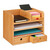 Relaxdays Schreibtisch Organizer, 2 Schubladen, 5 Fächer, HxBxT: 26,5 x 33 x 24 cm, Bambus-Organizer fürs Büro, natur