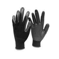 KeepSAFE Black Nitrile Foam Nylon Gloves - Size 10
