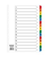 ValueX Index 1-15 A4 Card White with Coloured Mylar Tabs