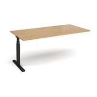 Elev8 Touch boardroom table add on unit 2000mm x 1000mm - black frame and oak to