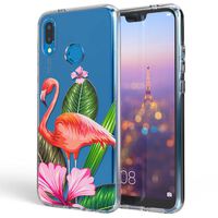 NALIA Phone Cover compatible with Huawei P20 Lite, Ultra-Thin Case Silicone Pattern Back Protector Soft Skin, Crystal Clear Gel Shockproof Phone Bumper, Slim Transparent Flaming...
